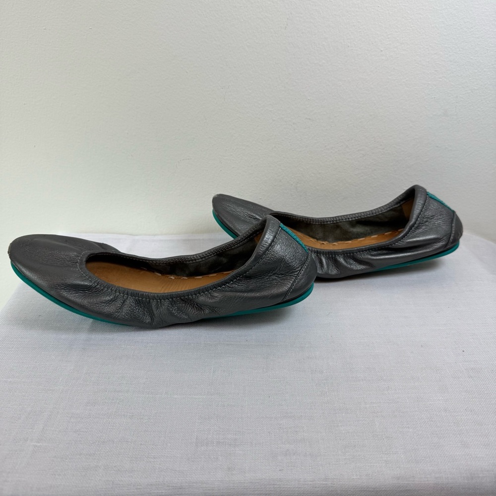 Tieks Silver Ballet Flats Metallic Office Party Wedding Event Summer 0043 - Picture 13 of 17